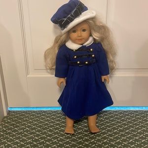 Caroline the American girl doll. In her traveling winter outfit